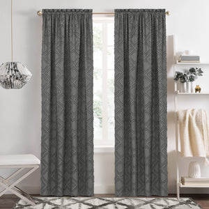 Blake Rod Pocket Window Curtain Panel - 42x63 - Charcoal