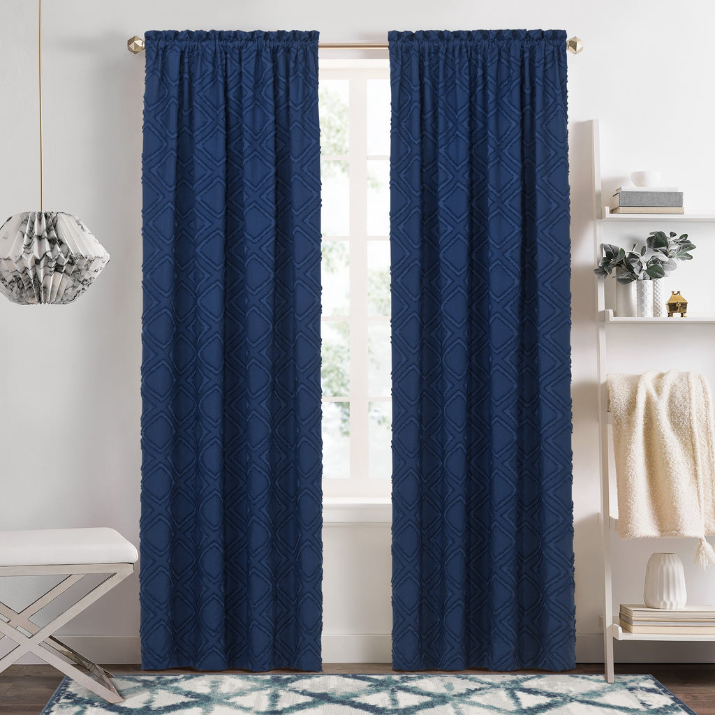 Blake Rod Pocket Window Curtain Panel - 42x63 - Navy