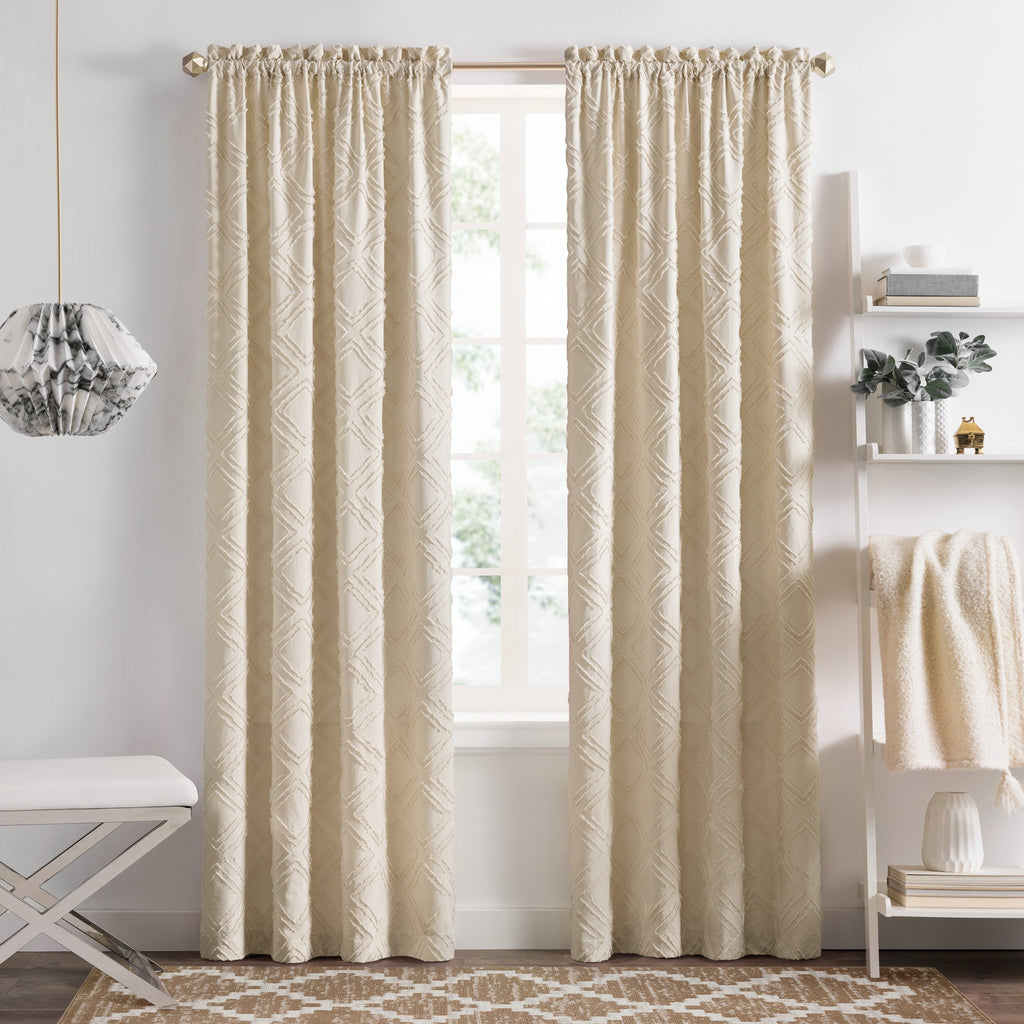 Blake Rod Pocket Window Curtain Panel - 42x63 - Tan