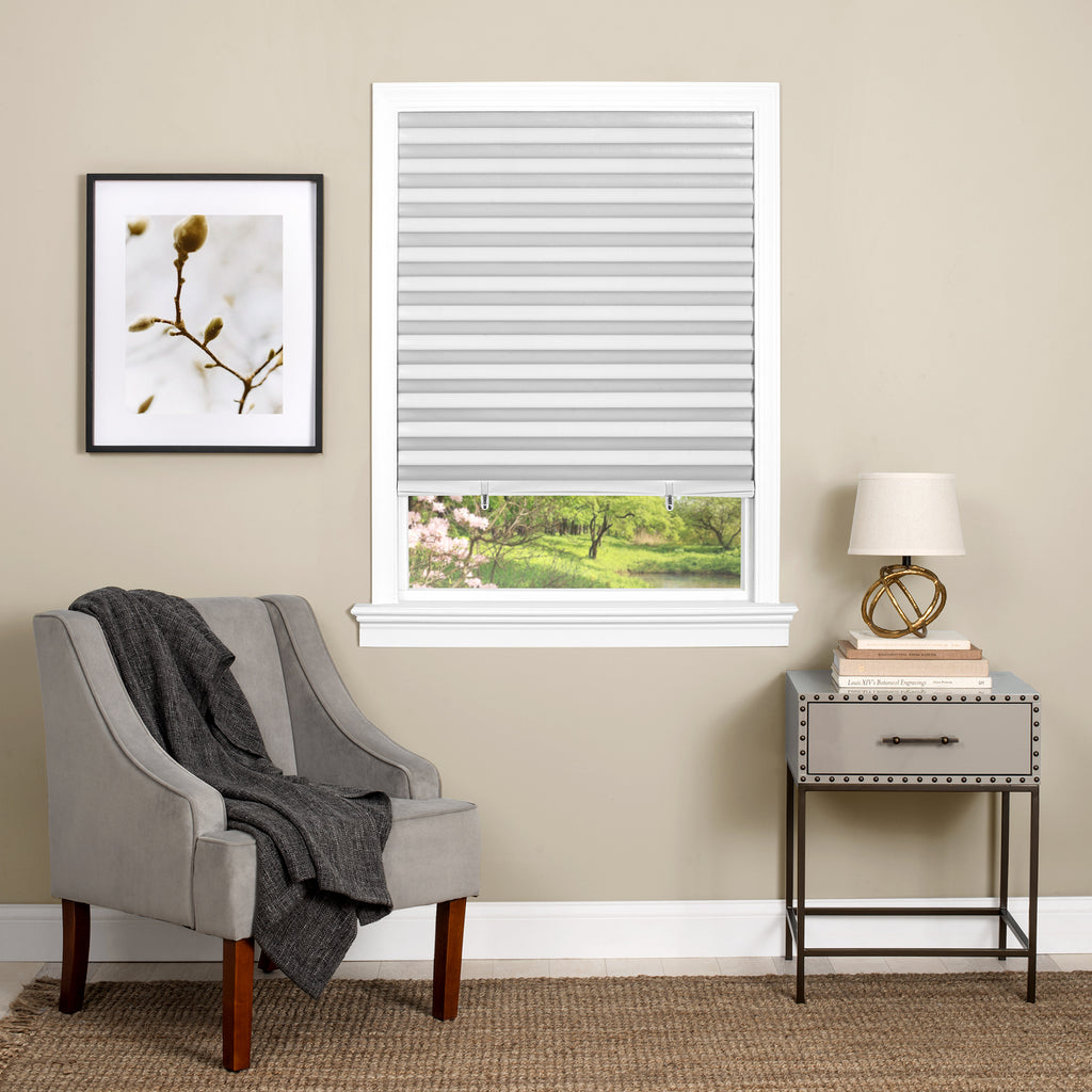 Cordless 1-2-3 Vinyl Room Darkening Pleated Window Shade - 36x75 - White