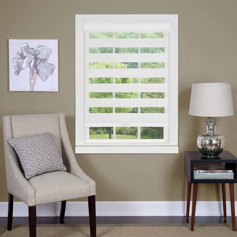 Cordless Celestial Sheer Double Layered Shade - 32x72 - White