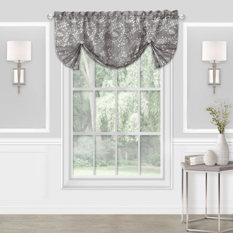 Charlotte Window Curtain Valance - 52x17 - Grey