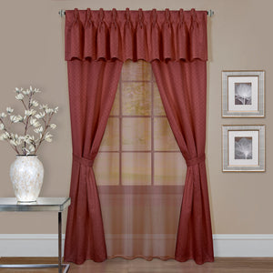 Claire 6 Pc Window Curtain Set - 55x63 - Marsala