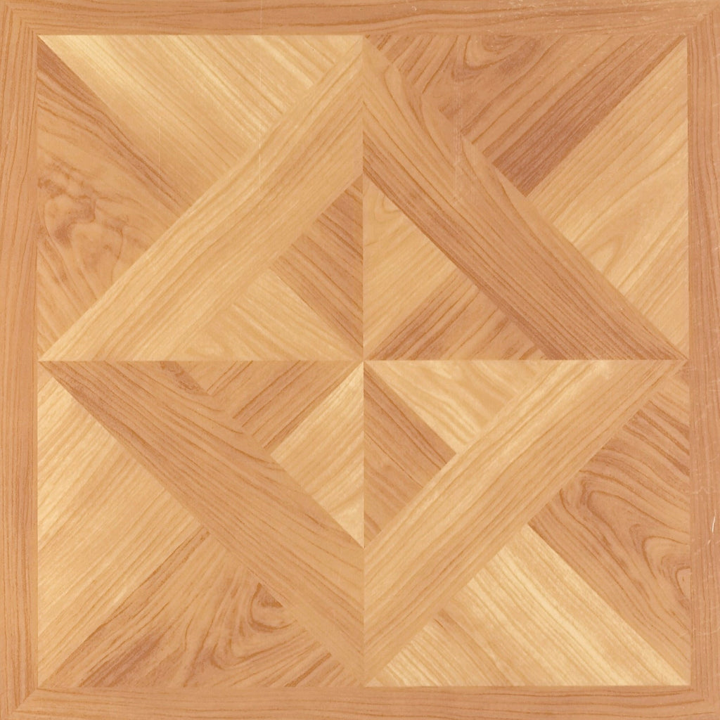 Tivoli Classic Light Oak Diamond Parquet 12x12 Self Adhesive Vinyl Floor Tile - 45 Tiles/45 sq. ft.