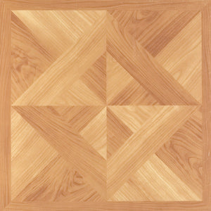Tivoli Classic Light Oak Diamond Parquet 12x12 Self Adhesive Vinyl Floor Tile - 45 Tiles/45 sq. ft.