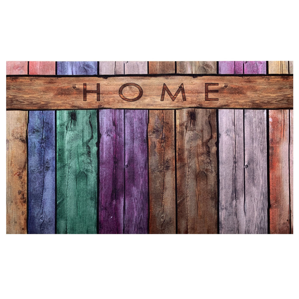 Welcome Outdoor Rubber Entrance Mat 18x30 - Colorful Plank