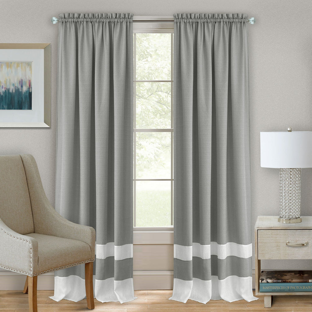 Darcy Rod Pocket Window Curtain Panel - 52x84 - Grey/White