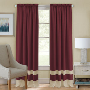 Darcy Rod Pocket Window Curtain Panel - 52x63 - Marsala/Tan