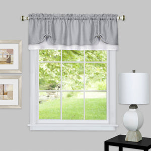 Darcy Window Curtain Valance - 58x14 - Grey/White