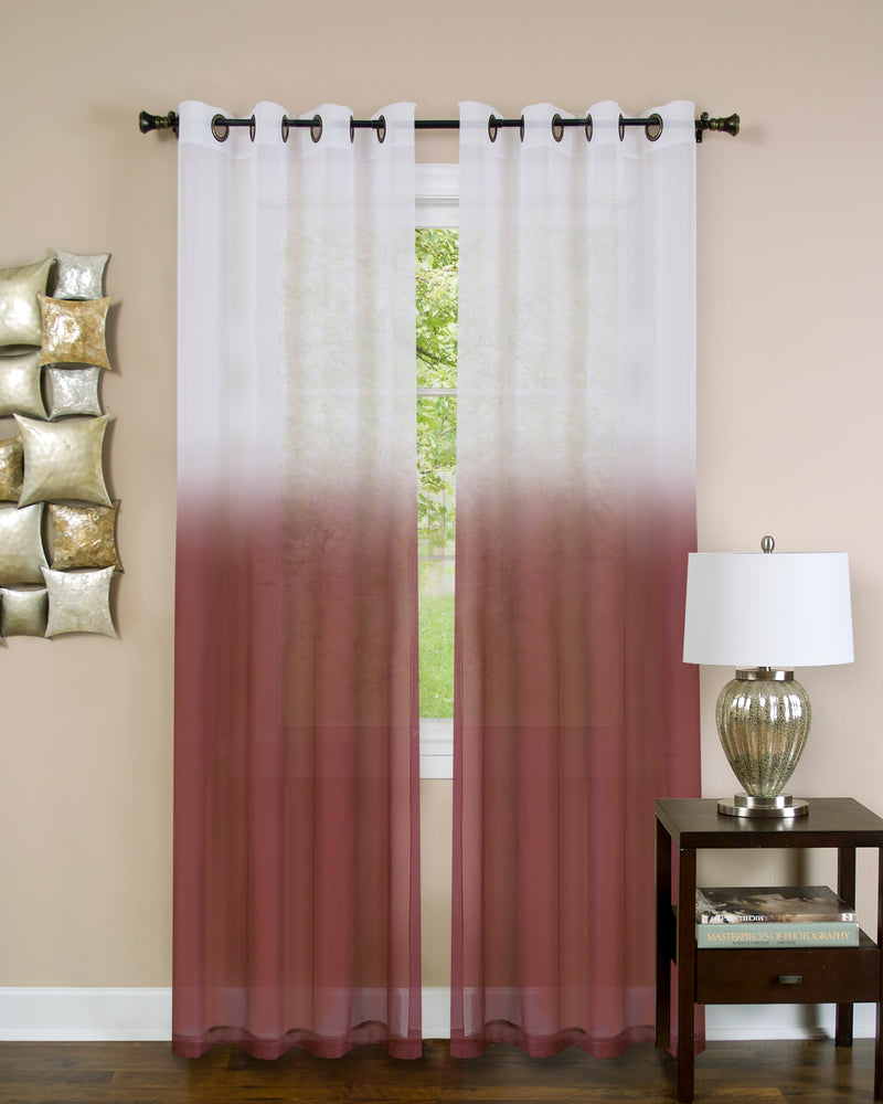 Essence Window Curtain Panel - 52x63 - Burgundy