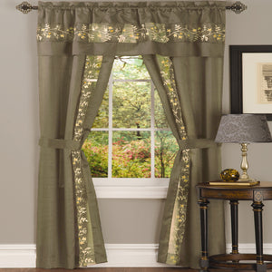 Fairfield 5 Piece Window Curtain Set - 55x63 - Taupe