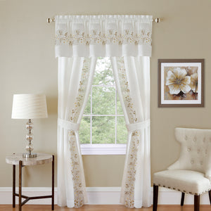 Fairfield 5 Piece Window Curtain Set - 55x63 - White