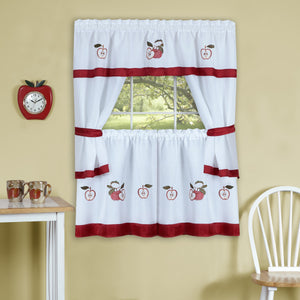 Gala Embellished Cottage Window Curtain Set - 58x24