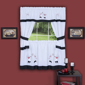 Gourmet Embellished Cottage Window Curtain Set - 58x24