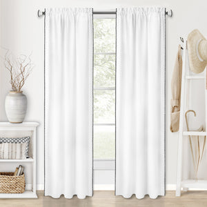 Kendal Rod Pocket Window Curtain Panel - 52x84 - White/Black