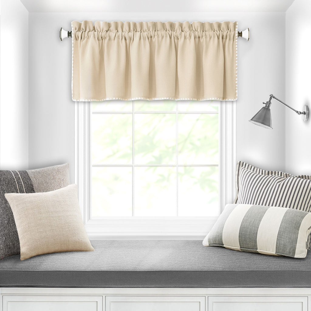 Kendal Window Curtain Valance - 58x14 - Tan/White