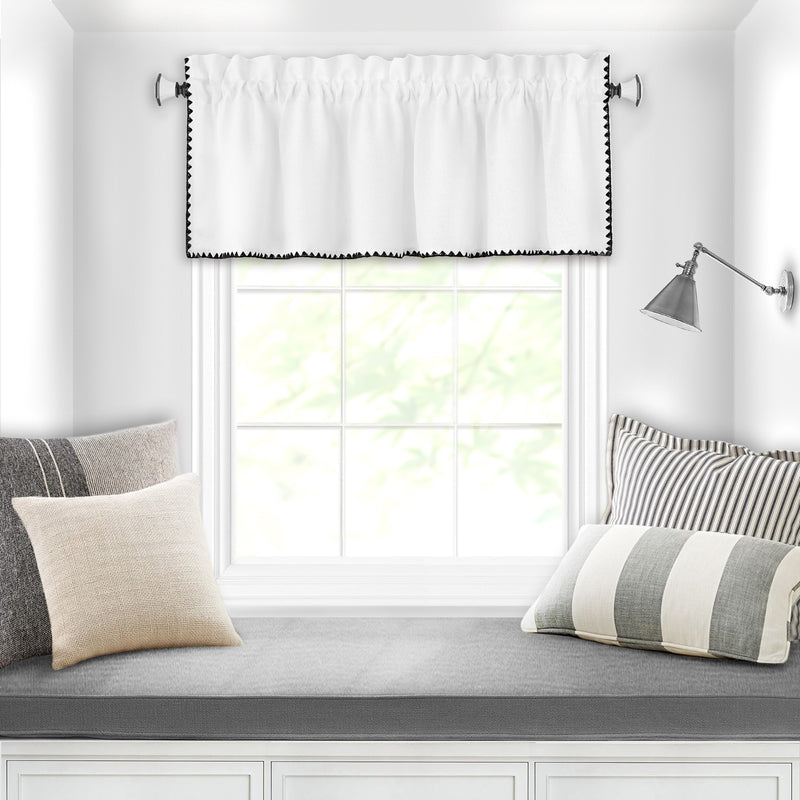 Kendal Window Curtain Valance - 58x14 - White/Black