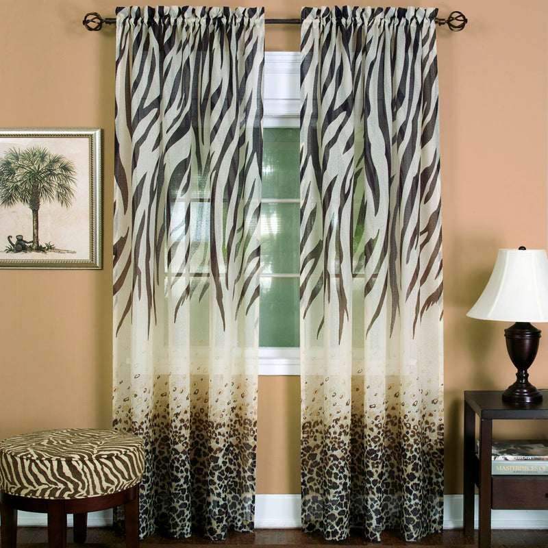 Kenya Window Curtain Panel - 50x63 - Brown/Multi