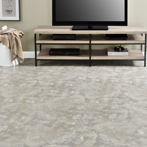 Majestic Light Gray Slate 18x18 Self Adhesive Vinyl Floor Tile - 10 Tiles/22.5 sq. ft.