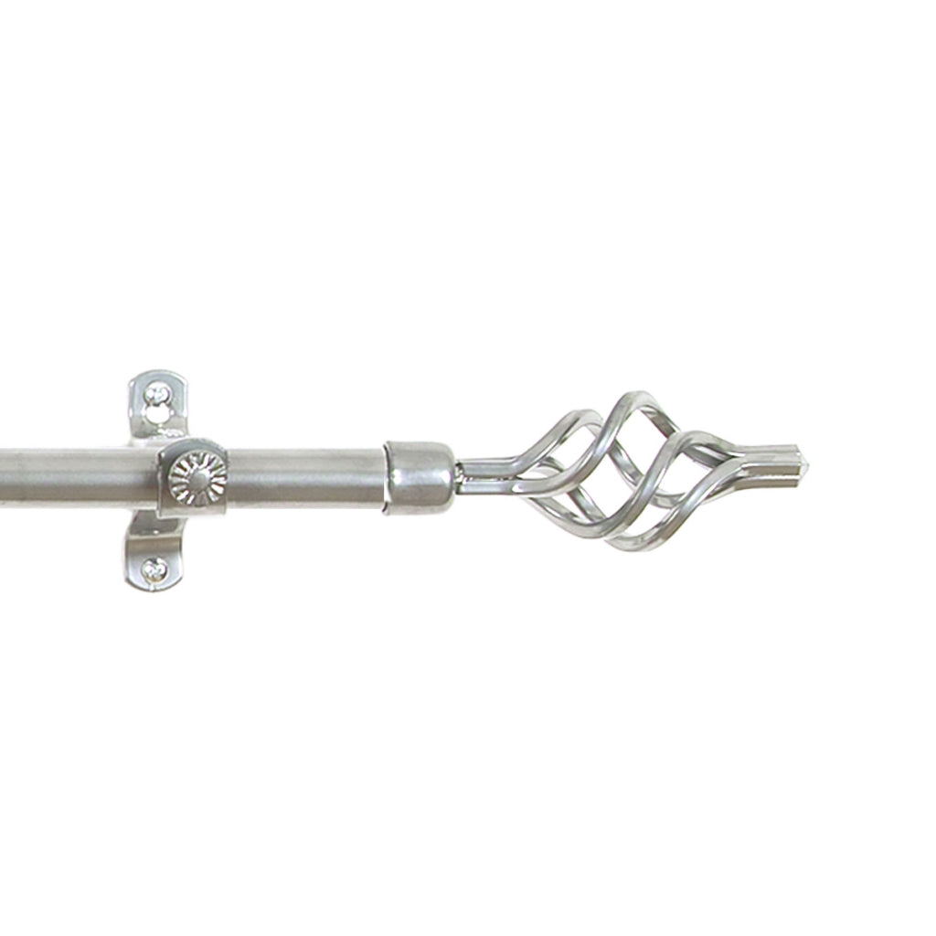 Metallo Decorative Rod & Finial Lexus Silver 28-48