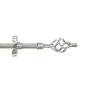 Metallo Decorative Rod & Finial Lexus Silver 48-86