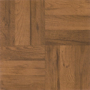 Tivoli 3 Finger Med. Oak Parquet 12x12 Self Adhesive Vinyl Floor Tile - 45 Tiles/45 sq. ft.