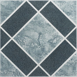 Nexus Light & Dark Blue Diamond Pattern 12x12 Self Adhesive Vinyl Floor Tile - 20 Tiles/20 sq. ft.