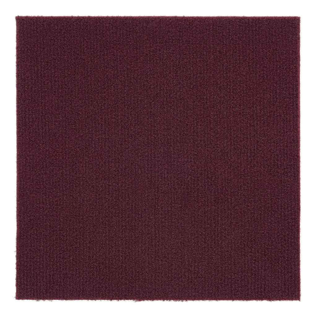 Nexus 12x12 Self Adhesive Carpet Floor Tile - 12 Tiles/12 sq. Ft. - Burgundy