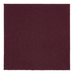 Nexus 12x12 Self Adhesive Carpet Floor Tile - 12 Tiles/12 sq. Ft. - Burgundy