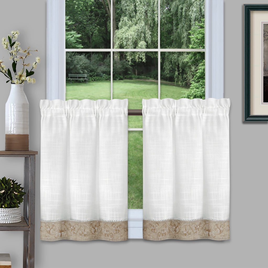 Oakwood 58x24 Window Curtain Tier Pair - Natural