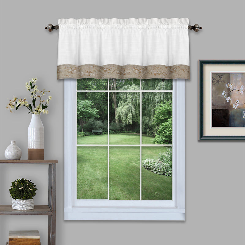 Oakwood 58x14 Window Curtain Valance - Natural