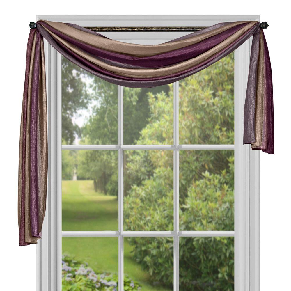 Ombre Window Curtain Scarf - 50x144 - Aubergine