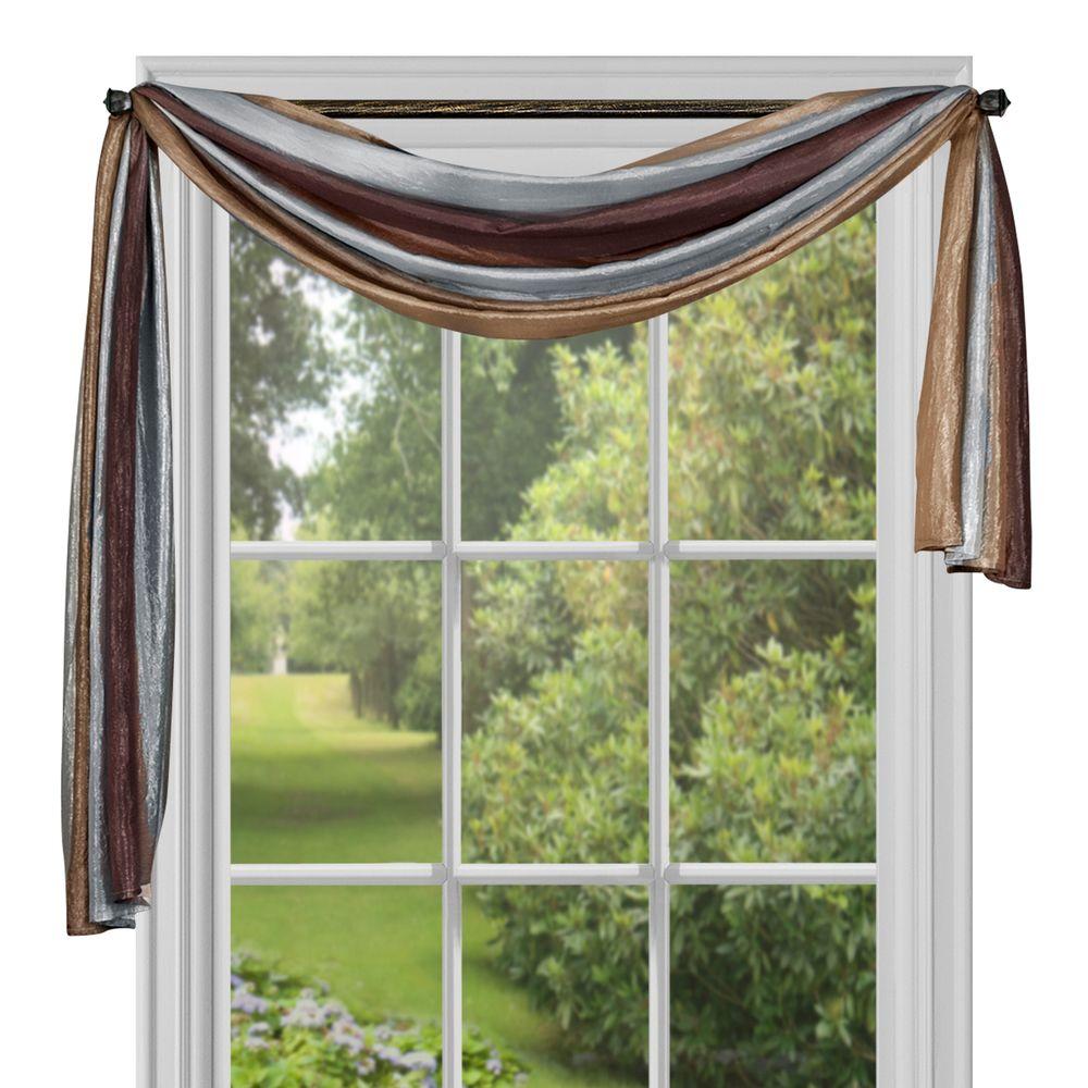 Ombre Window Curtain Scarf - 50x144 - Chocolate