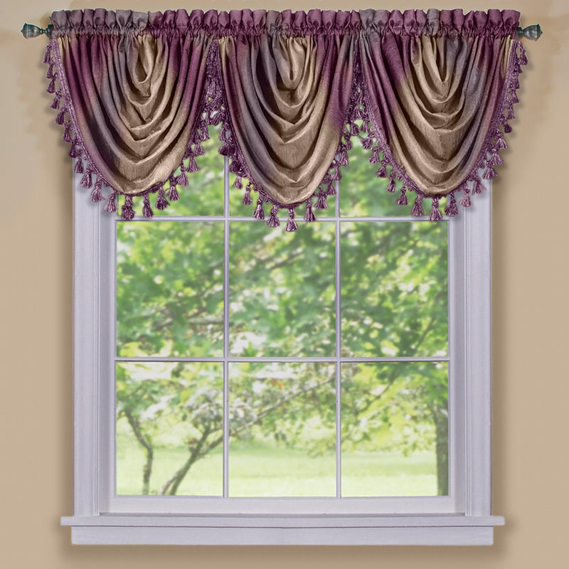 Ombre Waterfall Valance - Aubergine