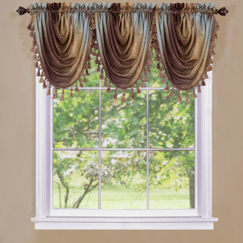 Ombre Waterfall Valance - Chocolate