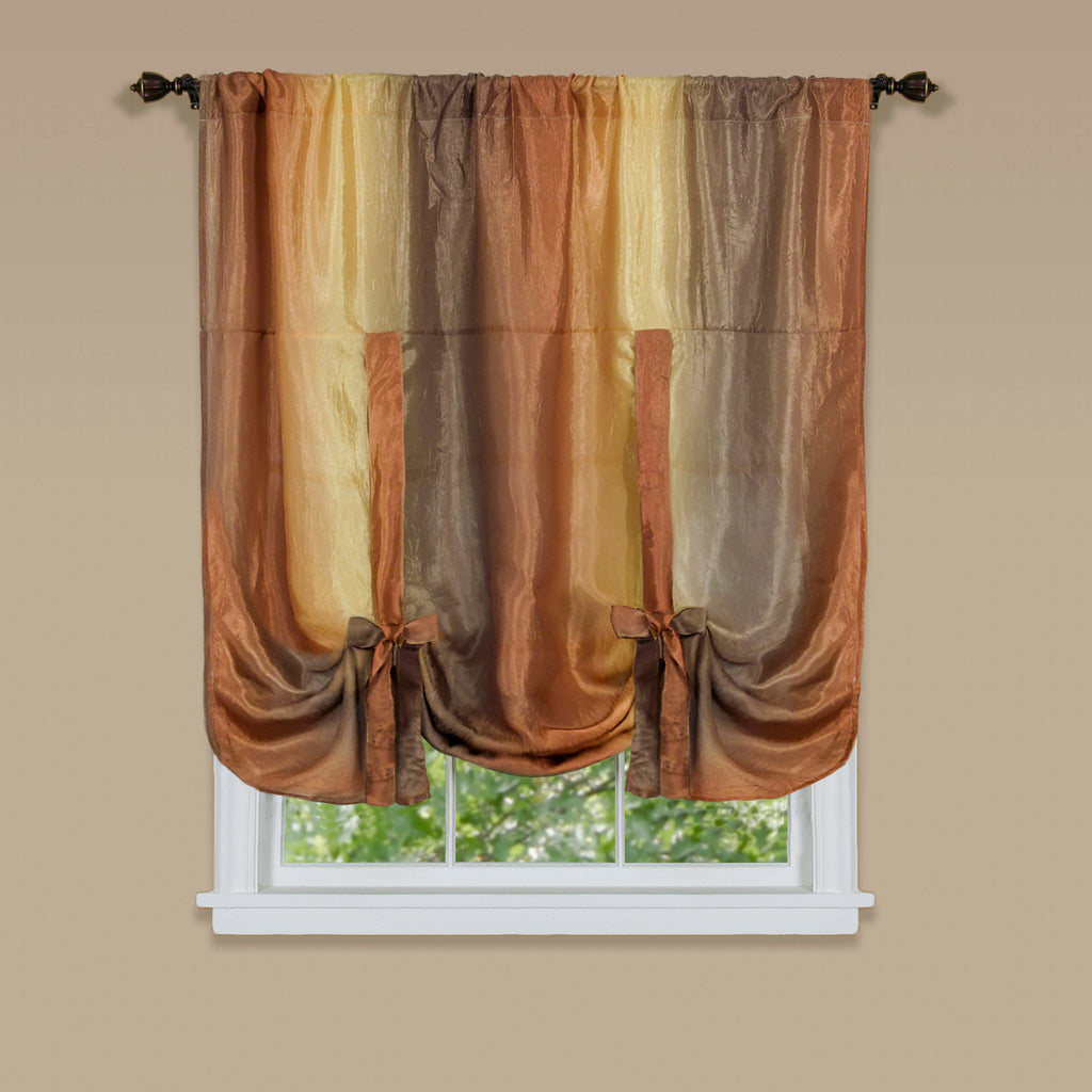 Ombre Window Curtain Tie Up Shade - 50x63 - Autumn