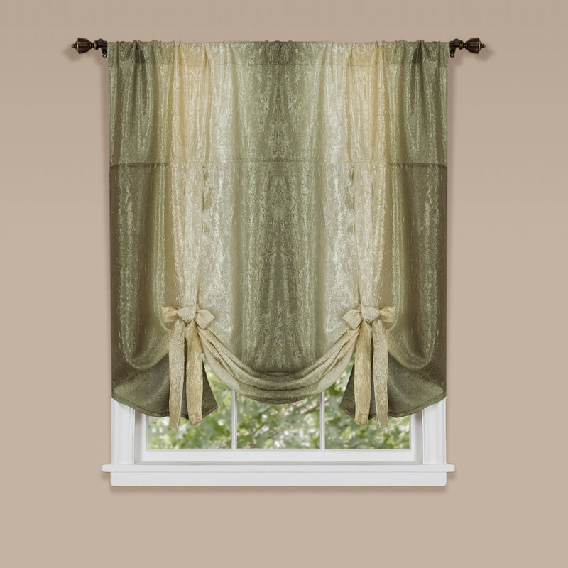 Ombre Window Curtain Tie Up Shade - 50x63 - Sage