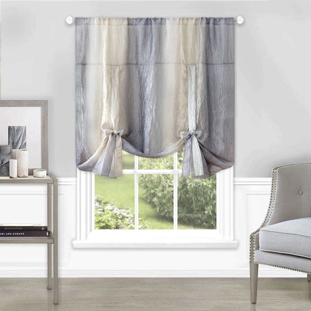 Ombre Window Curtain Tie Up Shade - 50x63 - Grey