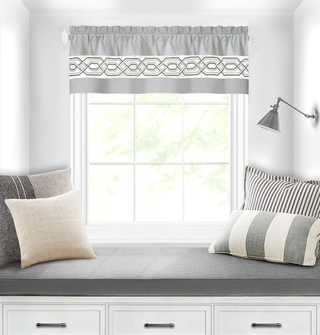 Paige Window Curtain Valance - 55x13 - Silver