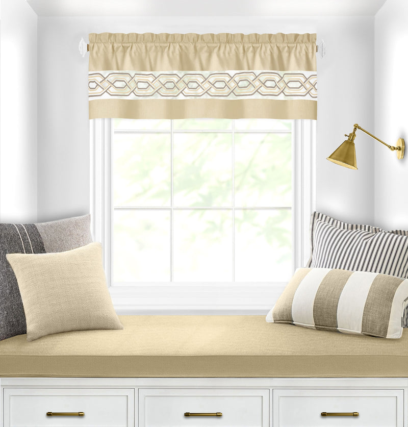 Paige Window Curtain Valance - 55x13 - Tan