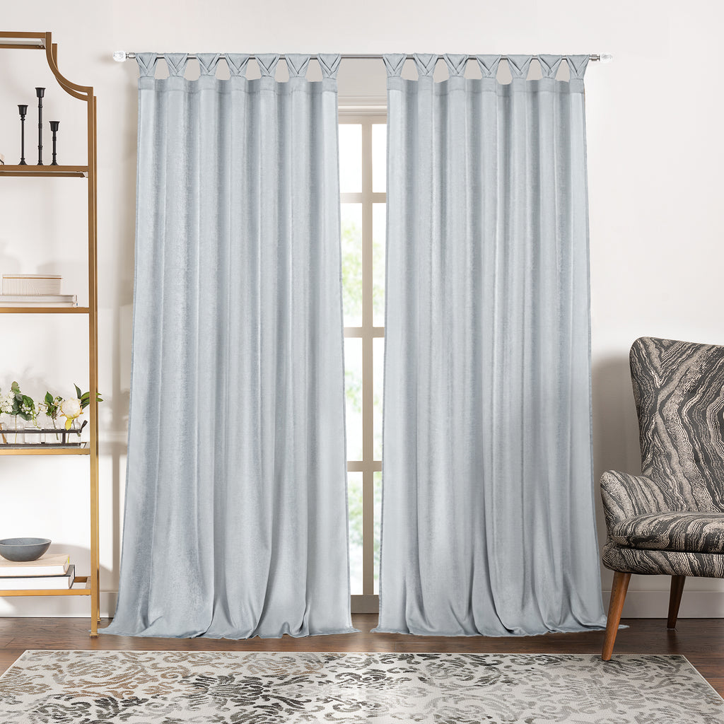 Peri Tulip Tab Top Window Curtain Panel - 52x63 - Silver