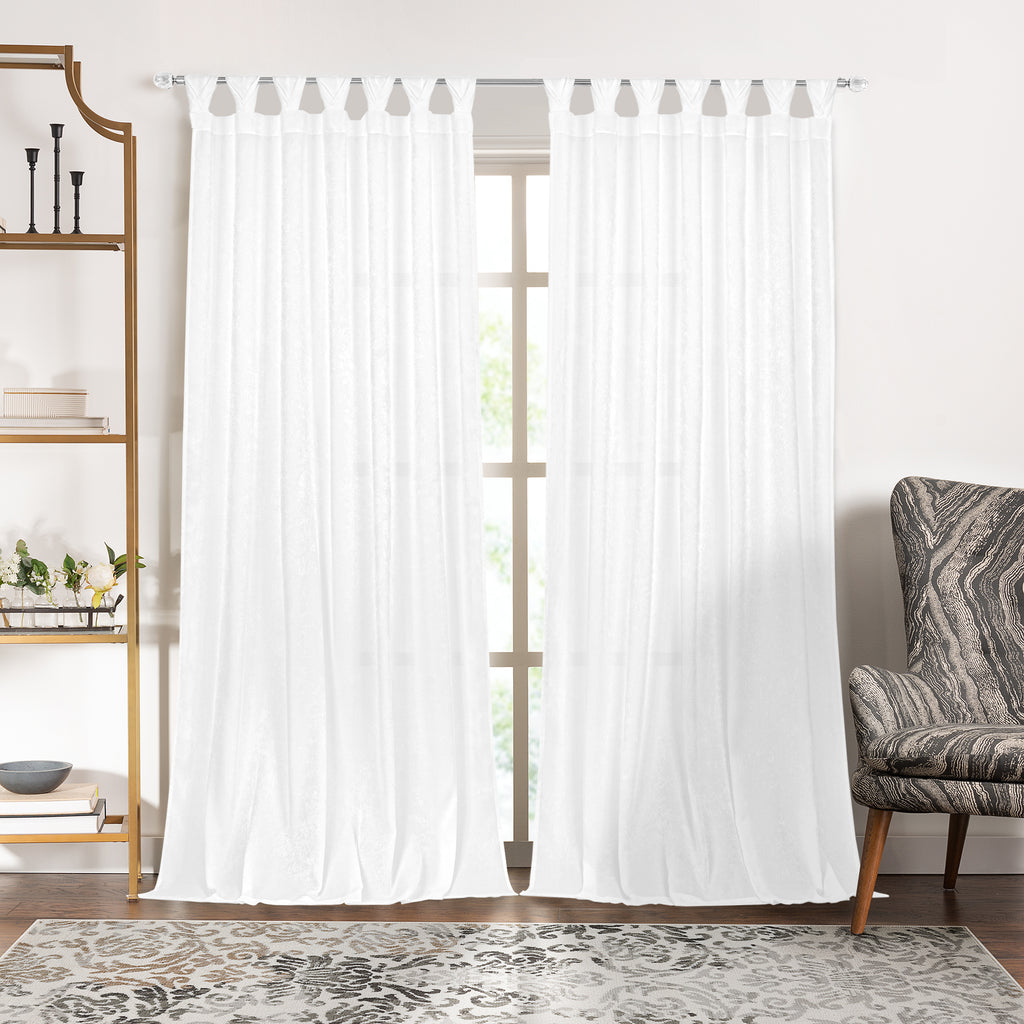 Peri Tulip Tab Top Window Curtain Panel - 52x63 - White