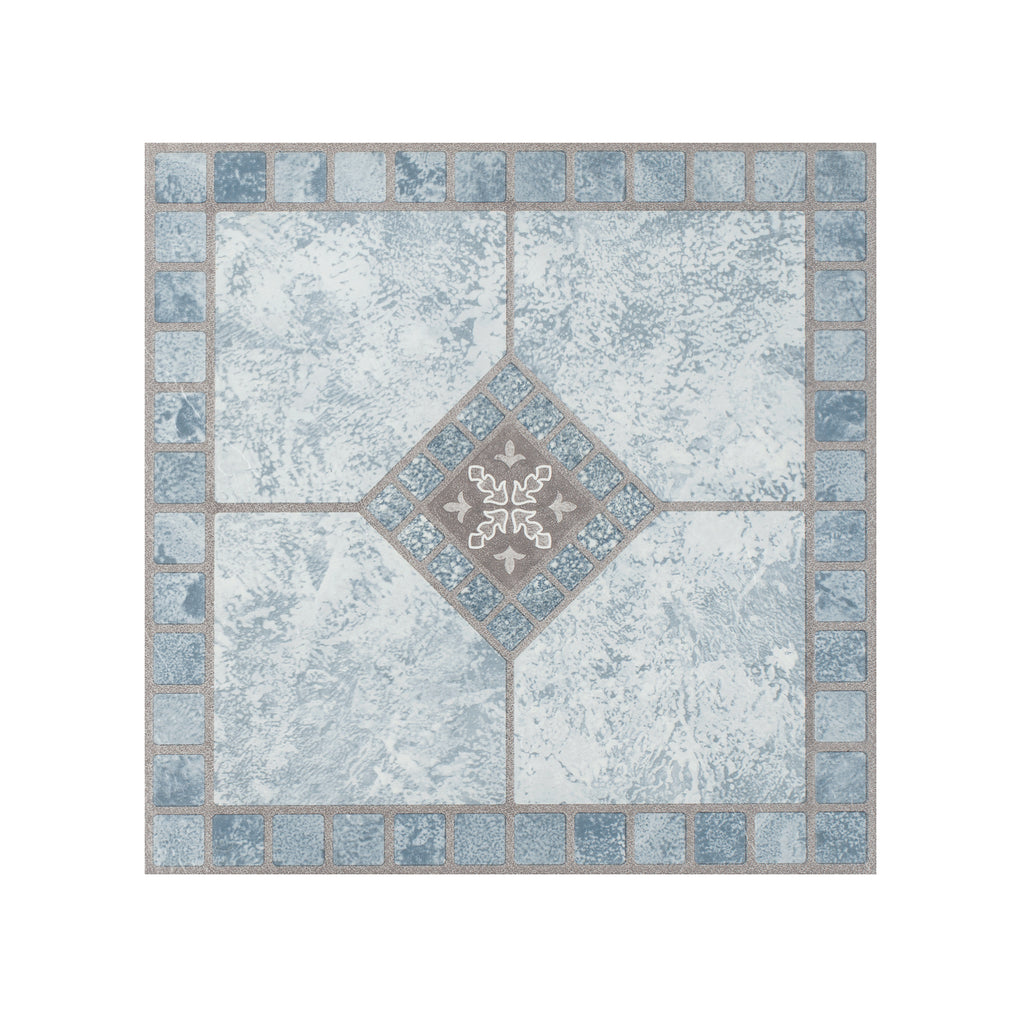 Portfolio 12x12 2.0mm Self Adhesive Vinyl Floor Tile - Blue Diamond - 9 Tiles/9 sq. ft.