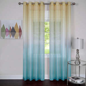 Rainbow - Single Grommet Window Curtain Panel - 52x84 Blue