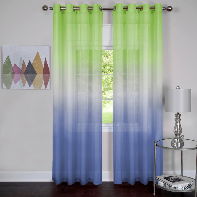 Rainbow - Single Grommet Window Curtain Panel - 52x84 Green