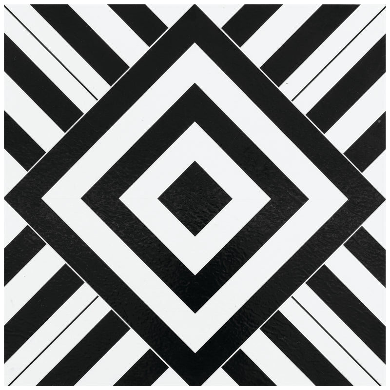 Retro 12x12 Self Adhesive Vinyl Floor Tile - Geometric - 20 Tiles/20 sq. ft.