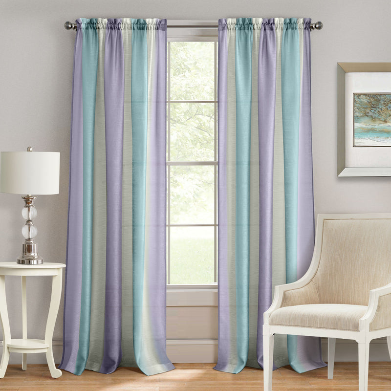 Spectrum Rod Pocket Window Curtain Panel - 50x63 - Lilac/Turquoise