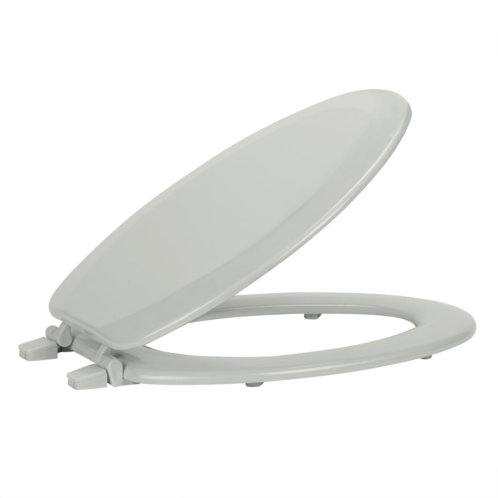 Fantasia 19 Inch Elongated Wood Toilet Seat - Silver