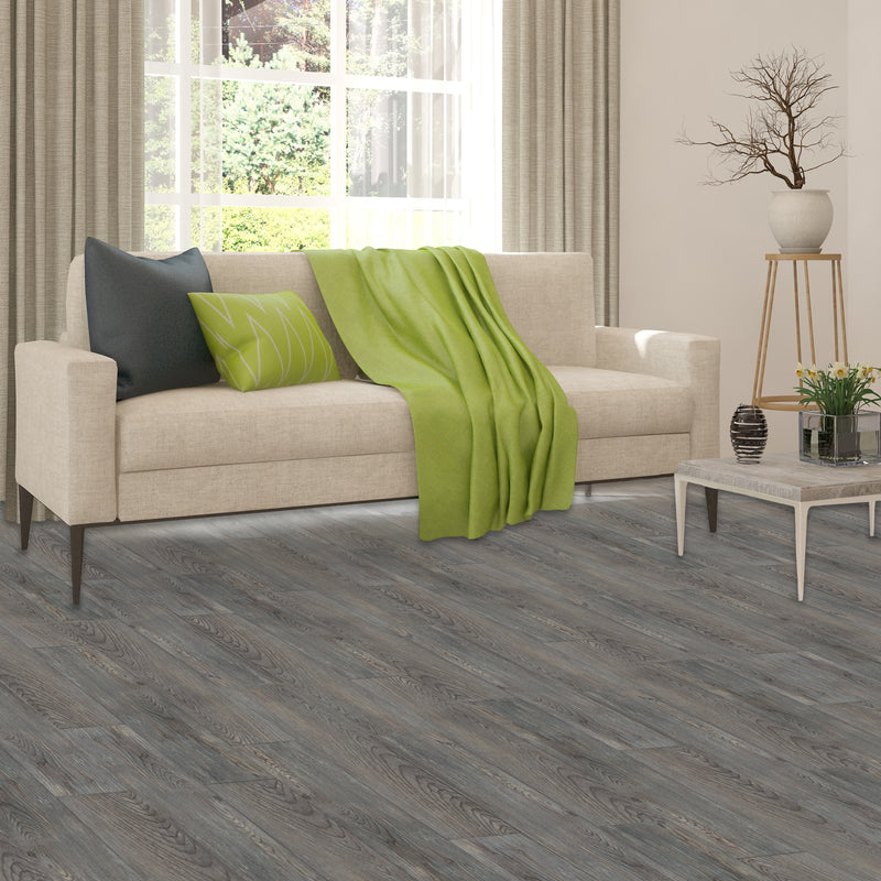 Sterling Silver Spruce 6x36 2.0mm Self Adhesive Vinyl Floor Planks - 10 Planks/15 sq. ft.