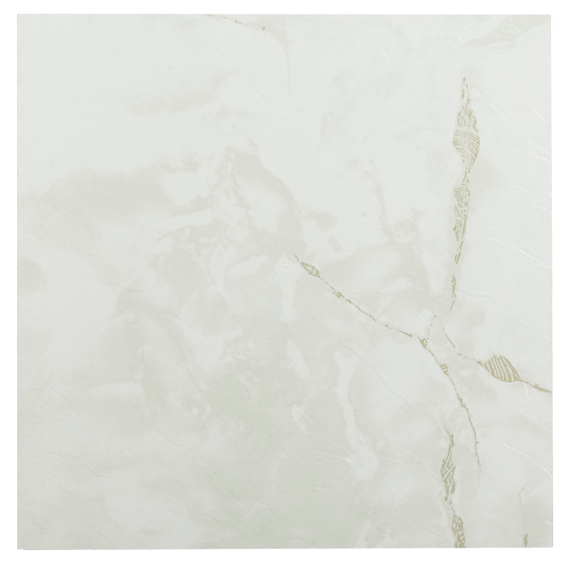 Sterling Classic White with Grey Veins 12x12 Self Adhesive Vinyl Floor Tile - 20 Tiles/20 sq. ft.